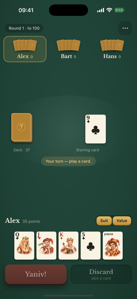 A game with the Watercolor deck