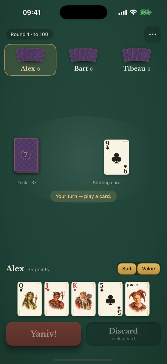 A game with the Fantasy deck